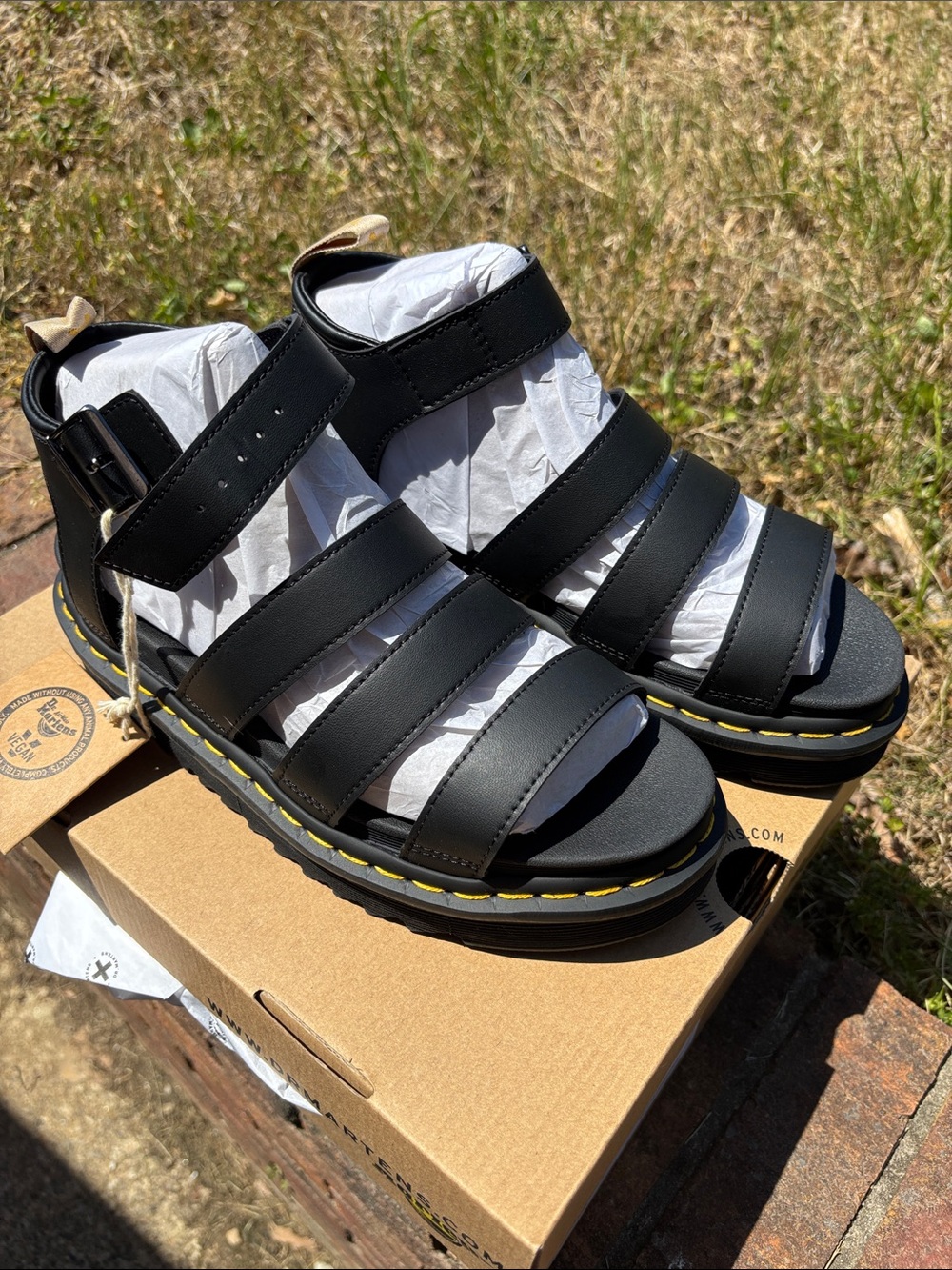 Dr. Martens V Blaire Black Strappy Platform Sandal - Picture 5 of 6